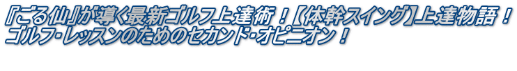 『ごる仙』が導く最新ゴルフ上達術！【体幹スイング】上達物語！ ゴルフ・レッスンのためのセカンド・オピニオン！  